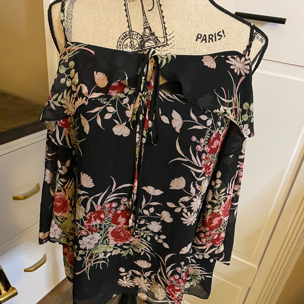 Soho by NY&C Chiffon Cold Shoulder Blouse
